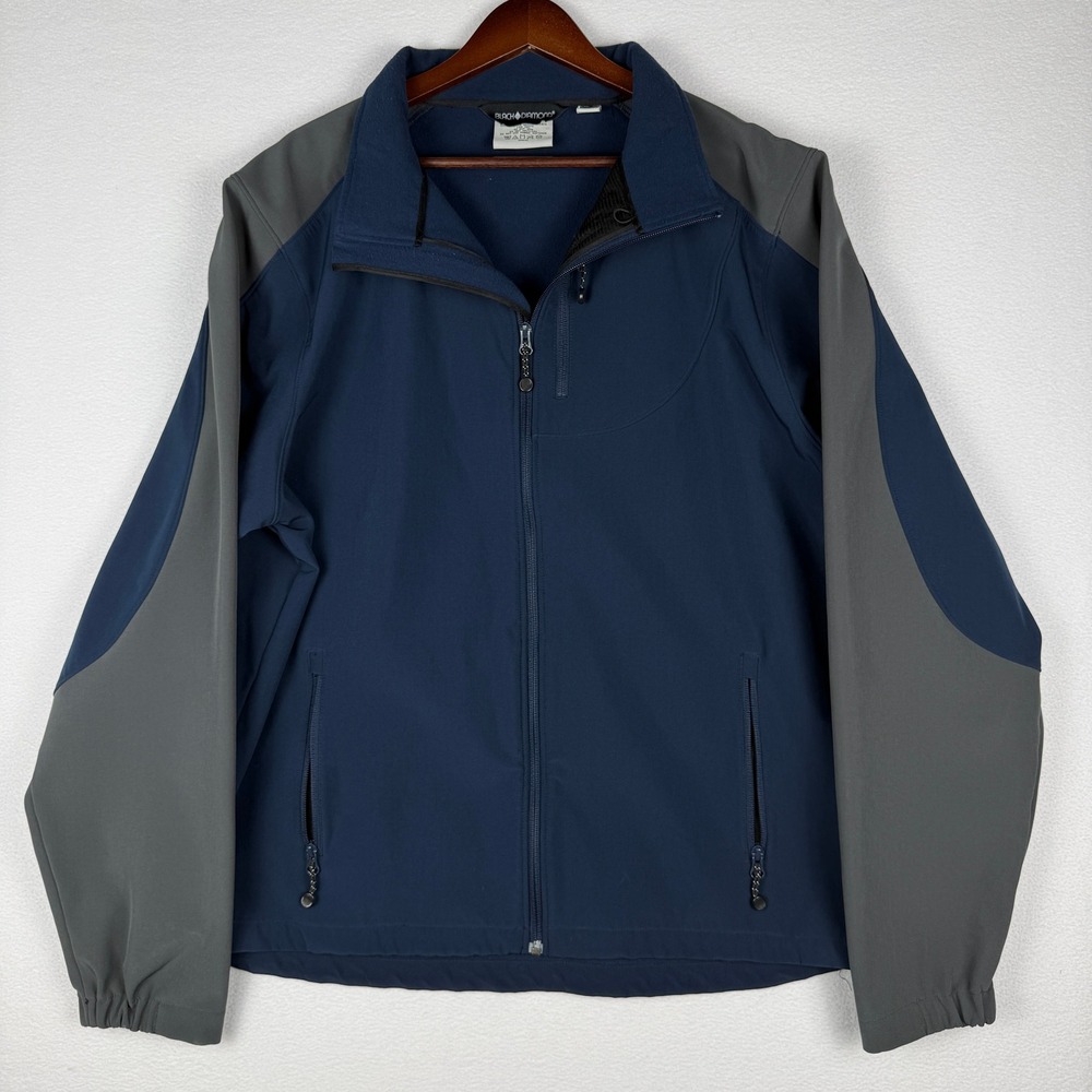 Black Diamond Softshell Jacket Mens XXL Blue Grey Fleece Lined Full Zip 189620